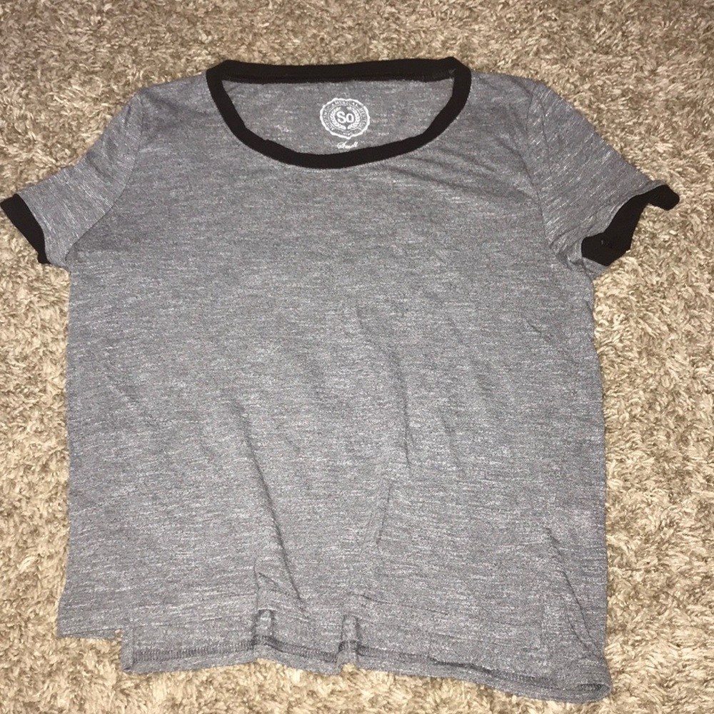Size small SO Brand grey and black tee crop soft